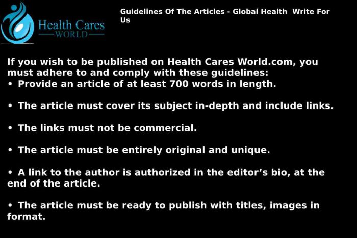 Health Cares World WFU Guidelines