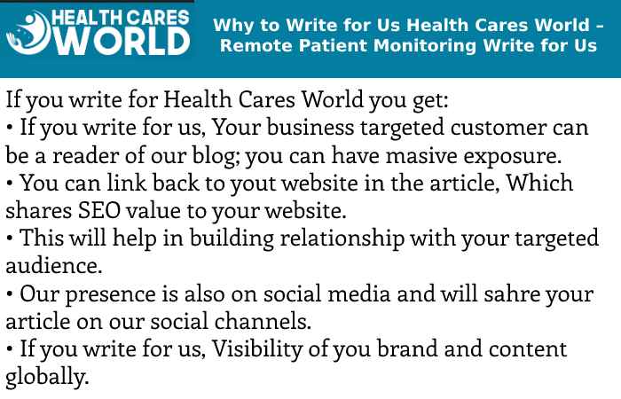 Why to Write for Us Health Cares World-Remote Patient Monitoring Write for Us