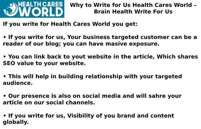 Why to Write for Us Health Cares World – Brain Health Write For Us