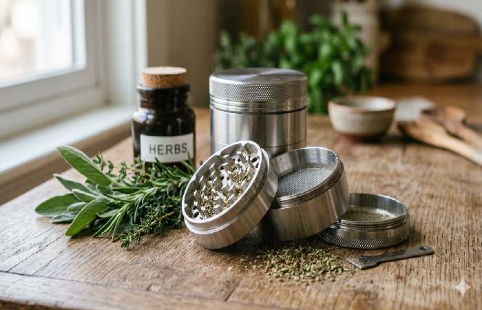 Stainless steel herb grinder