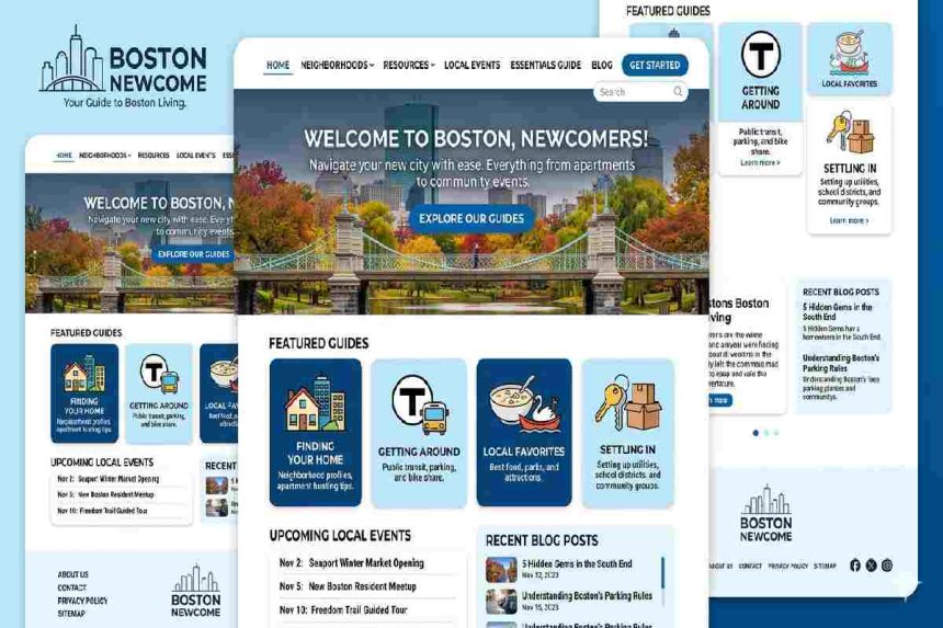 bostonewcome.com is an informational platform design